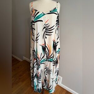 NWT Torrid Leaf Print Challis Trapeze Maxi Dress - Torrid Size 3 (22-24, 3X)